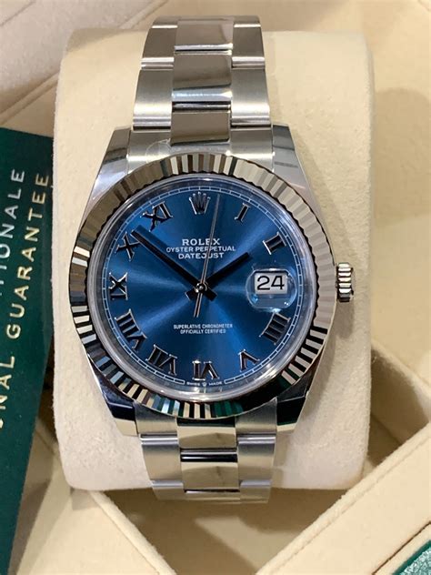 men's rolex datejust blue dial|rolex 41mm datejust blue dial.